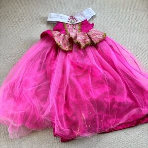 Pink Princess Dress with Gold Accents